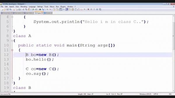 6th day class for mutiple class execute in java