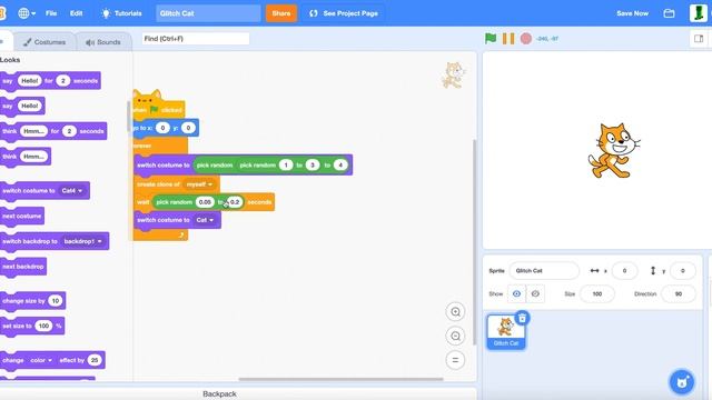 How to make a Glitch Effect In Scratch | Scratch Tutorial! смотреть онлайн