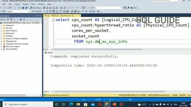 Get CPU Details. How to find how many Physical CPUs in sql serve ? смотреть онлайн