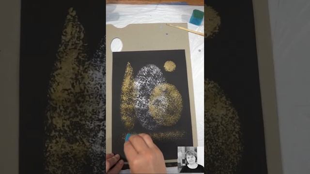 Рисование на черной бумаге/Рисование золотым акрилом/Рисунок гелиевой ручкой/Декоративная композици смотреть онлайн