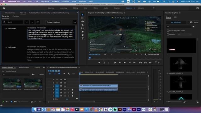 Adobe Premiere Pro - Step by Step - Automatic Subtitles and Captions - Gaming Videos смотреть онлайн