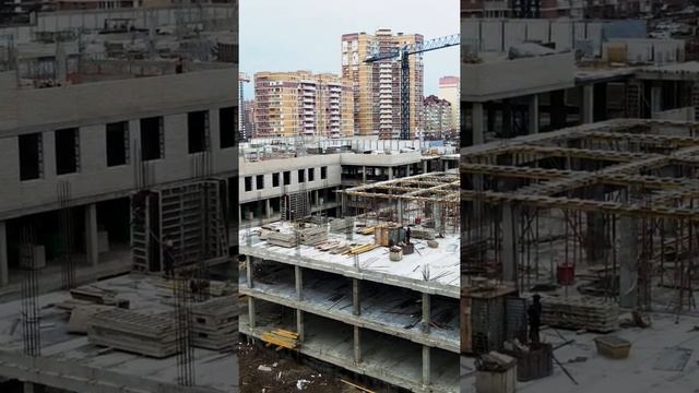 Новая школа в Краснодаре на ул. Автолюбителей 09.01.2021 - Гидрострой (Строительство) #shorts смотреть онлайн