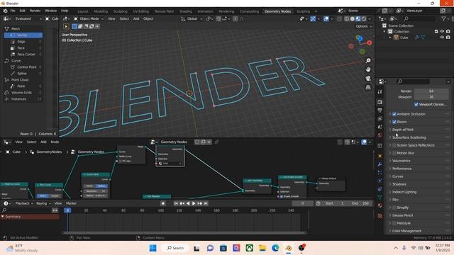 Step by Step INFINITE LOOP USING TRIM CURVE NODE IN BLENDER 3.4 - GEOMETRY NODE TUTORIAL - TEXT LOO смотреть онлайн