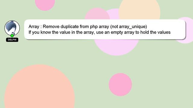 Array : Remove duplicate from php array (not array_unique) смотреть онлайн