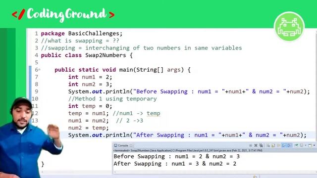 Swapping of two Numbers in java without using third variable смотреть онлайн