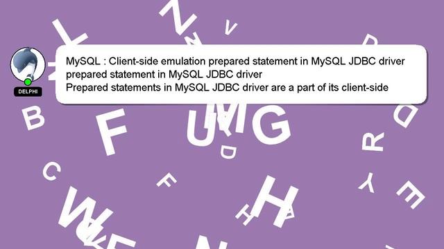 MySQL : Client-side emulation prepared statement in MySQL JDBC driver смотреть онлайн