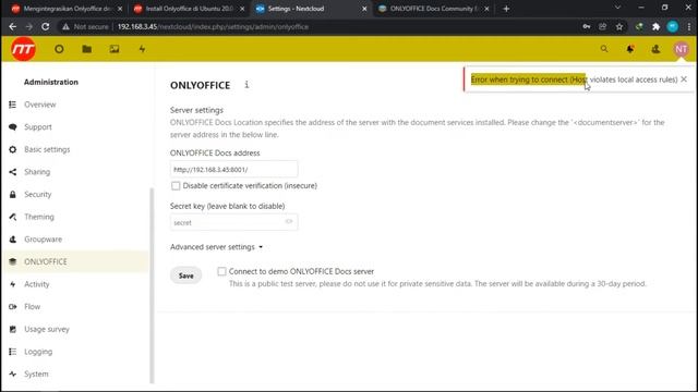Mengintegrasikan Onlyoffice dengan Nextcloud смотреть онлайн