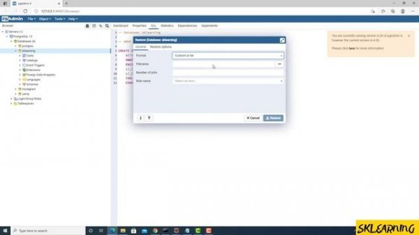 How to Import Database(.sql) in PostgreSql