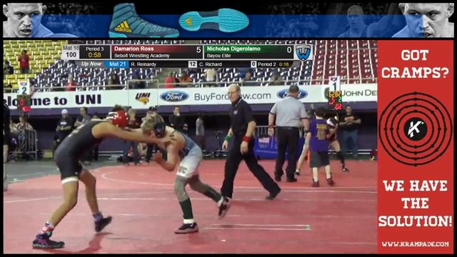 1832 Novice 100 Mat 18 Nicholas Digerolamo Bayou Elite vs Damarion Ross Sebolt Wrestling Academy ew смотреть онлайн
