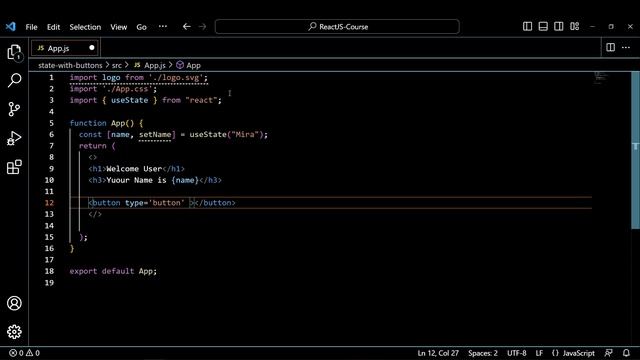 React JS | useState With Button | Tutorial #15 смотреть онлайн