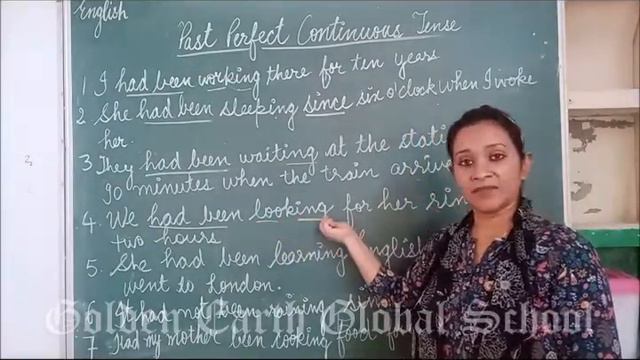 Grammar | English | Past Perfect Continuous Examples| Golden Earth Global School, Sangrur | смотреть онлайн