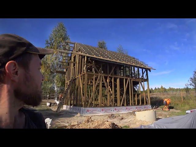 НЕ ЖАЛЕЯ здоровья идем к мечте. Занимаемся крышей для нового дома (обрешетка). Еда на природе. смотреть онлайн