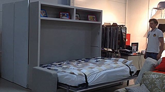 Мебель трансформер DurovIV. Модель DIVER c новой системой плавного открытия кровати. смотреть онлайн