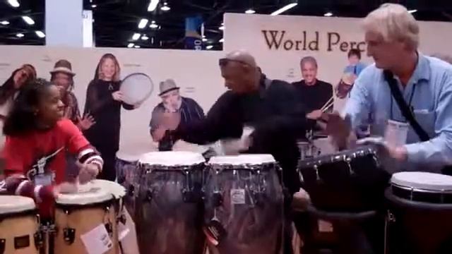NAMM 2011, Taylor Moore and friends on drums,Lawrence Sims/congas Remo booth - YouTube.flv смотреть онлайн