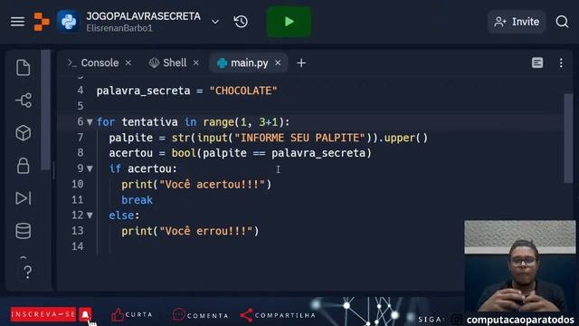 Revisão - Estrutura de Repetição em Python no Replit смотреть онлайн