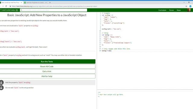 Basic JavaScript Add New Properties to a JavaScript Object 86/111 Learn freeCodeCamp смотреть онлайн