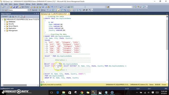 How To Identify The Duplicate Records Present In a Table In SQL Server - Part 1 смотреть онлайн