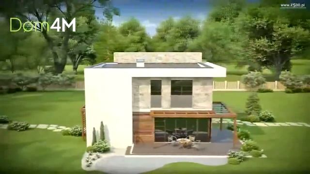 4M612 Проект двухэтажного дома хай тек, площадью 240м2 смотреть онлайн