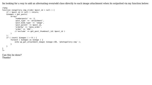 Wordpress: Possible to add "Even/Odd Classes" to image attachments via wp_get_attachment_image? смотреть онлайн