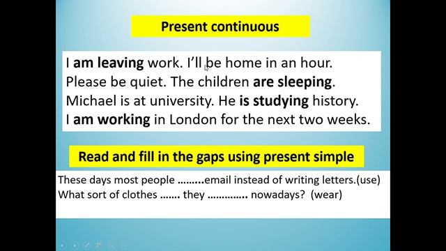 Grade 10- module 1 lesson 2 grammar (present simple VS present progressive) смотреть онлайн