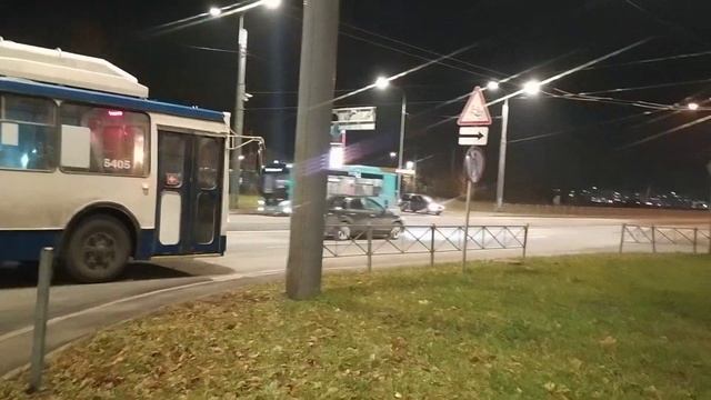 Санкт-Петербург, троллейбус МТрЗ-6223 б. 5405, заезд на к/ст "ул. Пионерстроя". смотреть онлайн