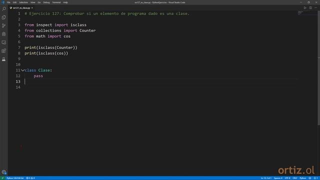 Python - Ejercicio 127: Comprobar si Elemento de Programa Dado es una Clase смотреть онлайн