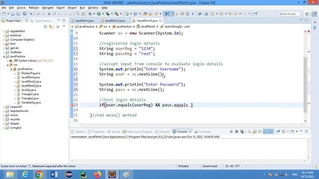 Java Program 5(2.2) - how to use Java if else if else for LOGIN DETAILS смотреть онлайн