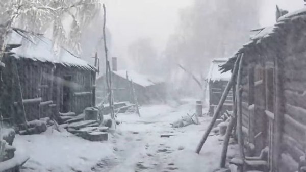 Winter Storm in a Small Village, Siberia┇Blizzard Sounds for Sleeping┇Howling Wind & Blowing Snow