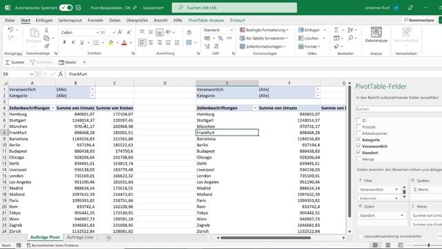 PivotTable Grundlagen in Microsoft Excel für Anfänger:innen [PivotTable-Tutorial 1/5] смотреть онлайн