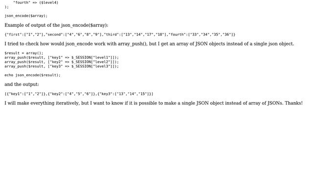 PHP build json from a dynamic number of arrays смотреть онлайн