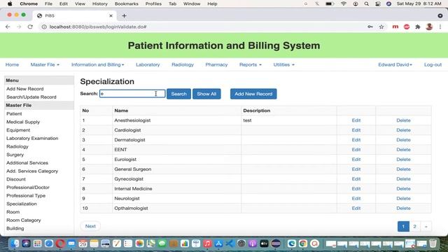 Specialization Master File - Patient Information and Billing System - JAVA/JEE #ezetsoftware #pibs смотреть онлайн