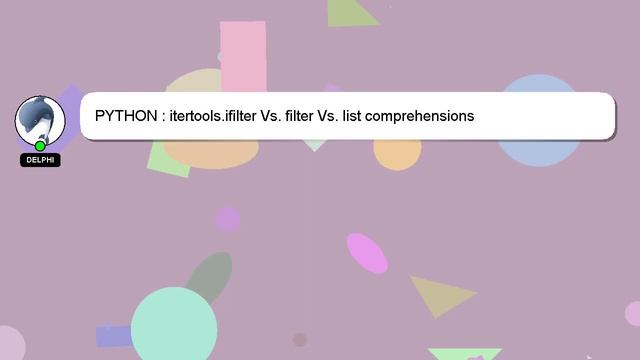 PYTHON : itertools.ifilter Vs. filter Vs. list comprehensions смотреть онлайн