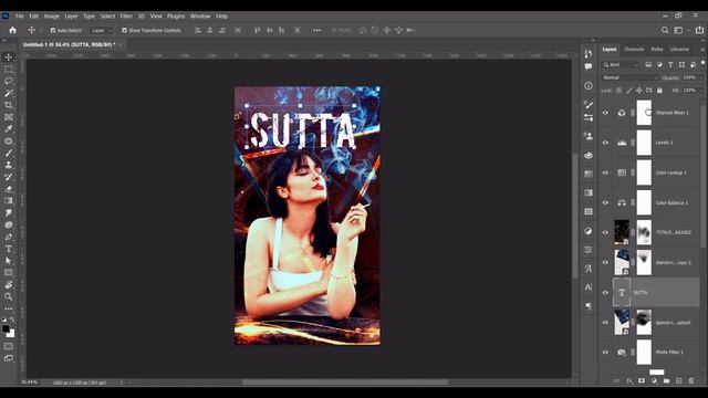 Sutta Club Flyer or poster Smoke design in Photoshop | Photoshop Tutorial | CreatorDesignerStudio смотреть онлайн