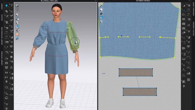 МОДЕЛИРОВАНИЕ В CLO3D: платье с острым воротником и объемными рукавами смотреть онлайн