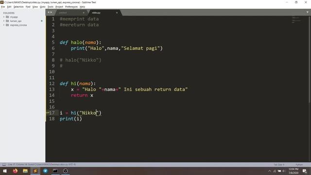 Tutorial Basic Python : [18] Function Print dan Return смотреть онлайн