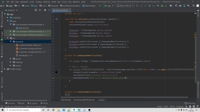 Android Tutorial - NOTIFICATION - 2020 - Part4: Expandable Notification (Kotlin) - German/Deutsch смотреть онлайн