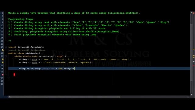 Shuffle a Deck of Playing Cards Using Collections.shuffle() Method | Java смотреть онлайн