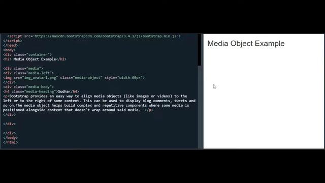 wt # 57 | Bootstrap Media Object | смотреть онлайн