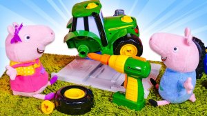 Игрушки Свинка Пеппа. Подарок для Папы. Видео про игрушки Свинка Пеппа на русском языке