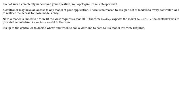 Software Engineering: Can you call any php model class in an MVC from the controller? смотреть онлайн