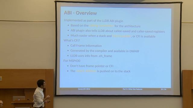 2016 EuroLLVM Developers' Meeting: D. Panickal & A. Warzynski "LLDB Tutorial: Adding debugger ..." смотреть онлайн