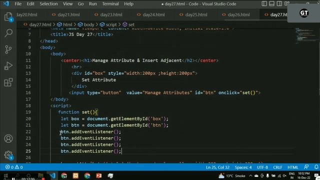 Manage attributes in JS Lec27 #javascript #webdevelopment смотреть онлайн