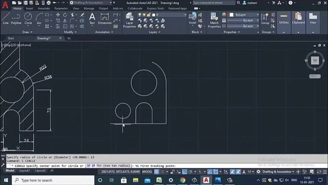 SImple 2d drawing in Autodesk autocad 2021 tutorial #7 смотреть онлайн
