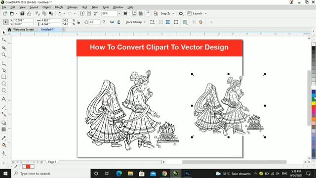 How to Convert Clipart to CDR | CorelDraw tutorial in hindi смотреть онлайн