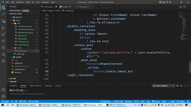 ?16. Create Post | Full Stack Twitter Clone with Node, Express, MongoDB, Socket.io, Pug.js, Redis смотреть онлайн
