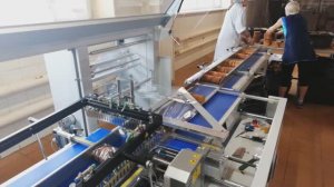 Упаковка печенья в термоусадочную пленку на Smipack FP6000CS+T452