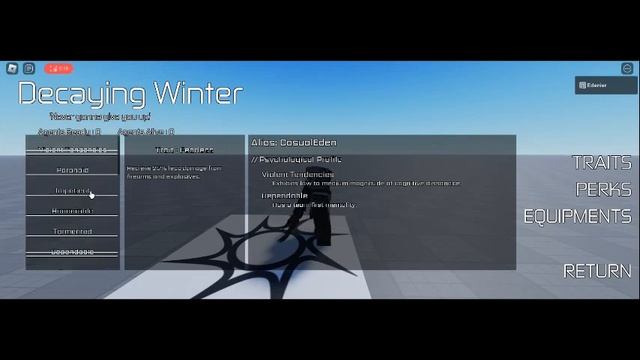 Decaying winter : Return to dusk Trait selection GUI test1 смотреть онлайн