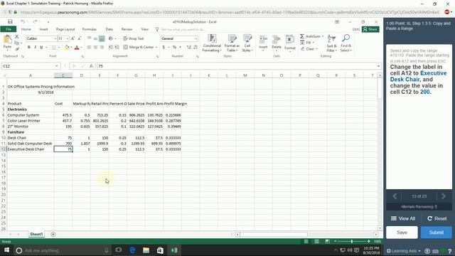 Excel 2016 Chapter 1 Simulation Training - MyITLab смотреть онлайн