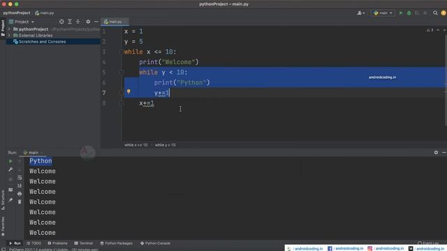 Python : While loop implementation | Added Subtitles | python for beginners смотреть онлайн