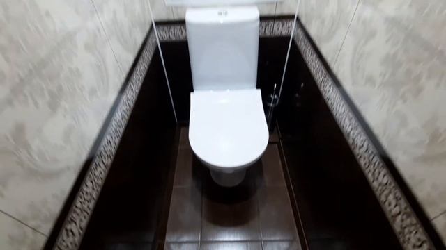Отделка туалета панелями пвх Панда ( Шоколад добор) смотреть онлайн